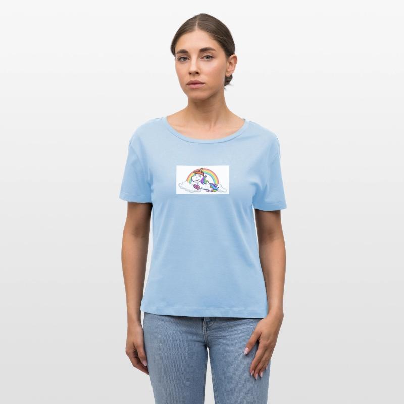 Happy Rainbow Unicorn on Cloud – Whimsical Fantasy