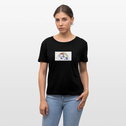 Happy Rainbow Unicorn on Cloud – Whimsical Fantasy