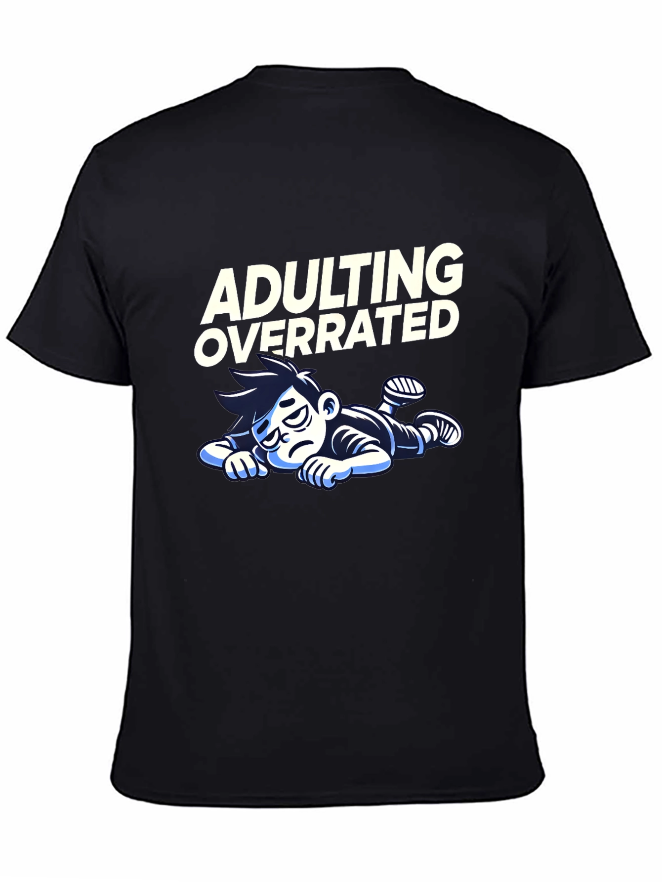 Adulting Overrated Graphic T-Shirt - Black