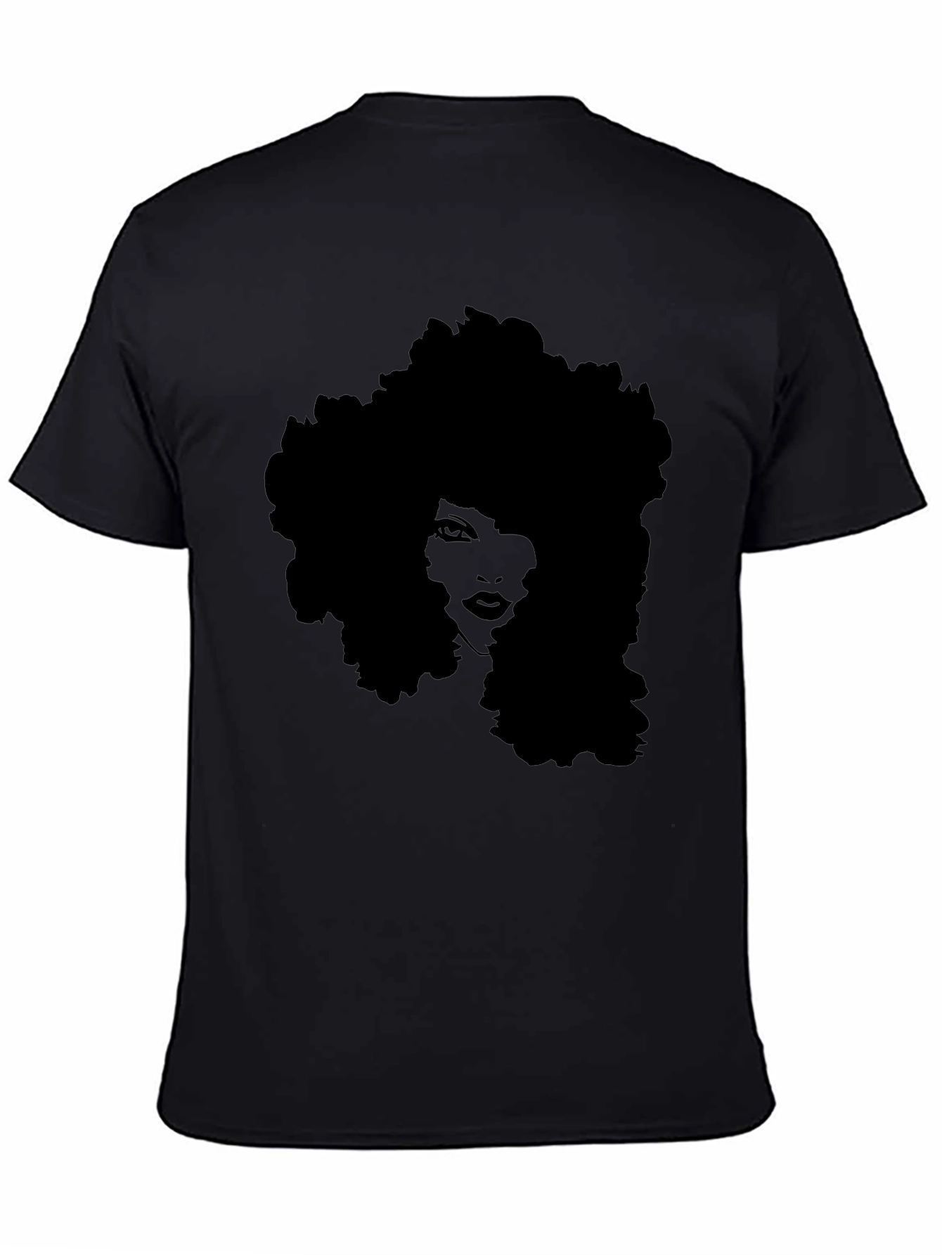Afro Silhouette Tee - Stylish Black Graphic T-Shirt