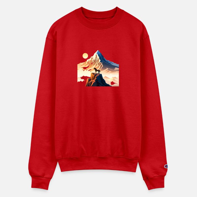 Horse running to mountain