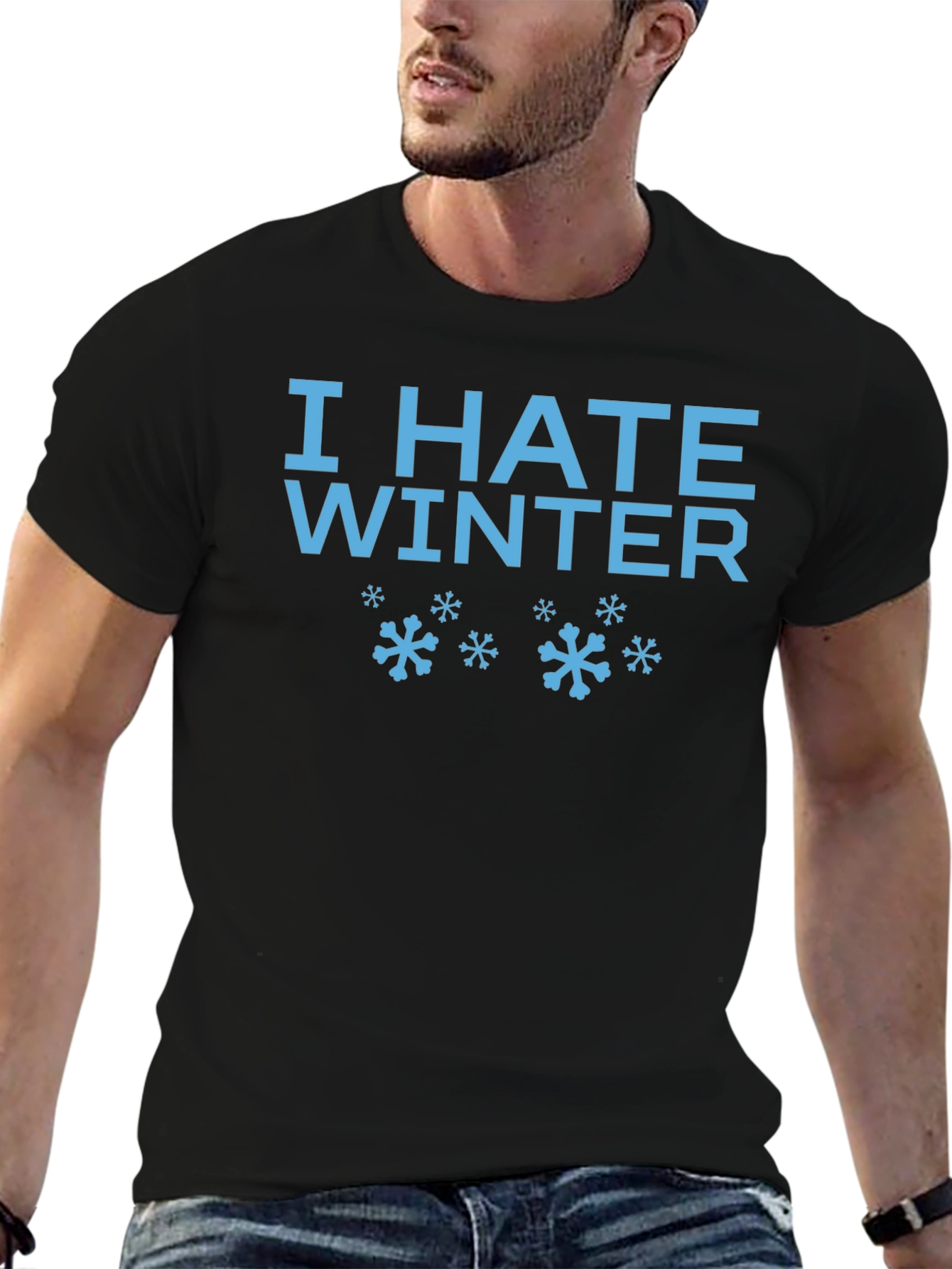 I Hate Winter Graphic Tee - Black Cotton
