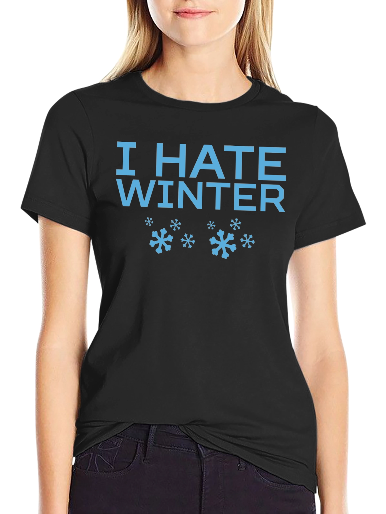 I Hate Winter Graphic Tee - Black Cotton