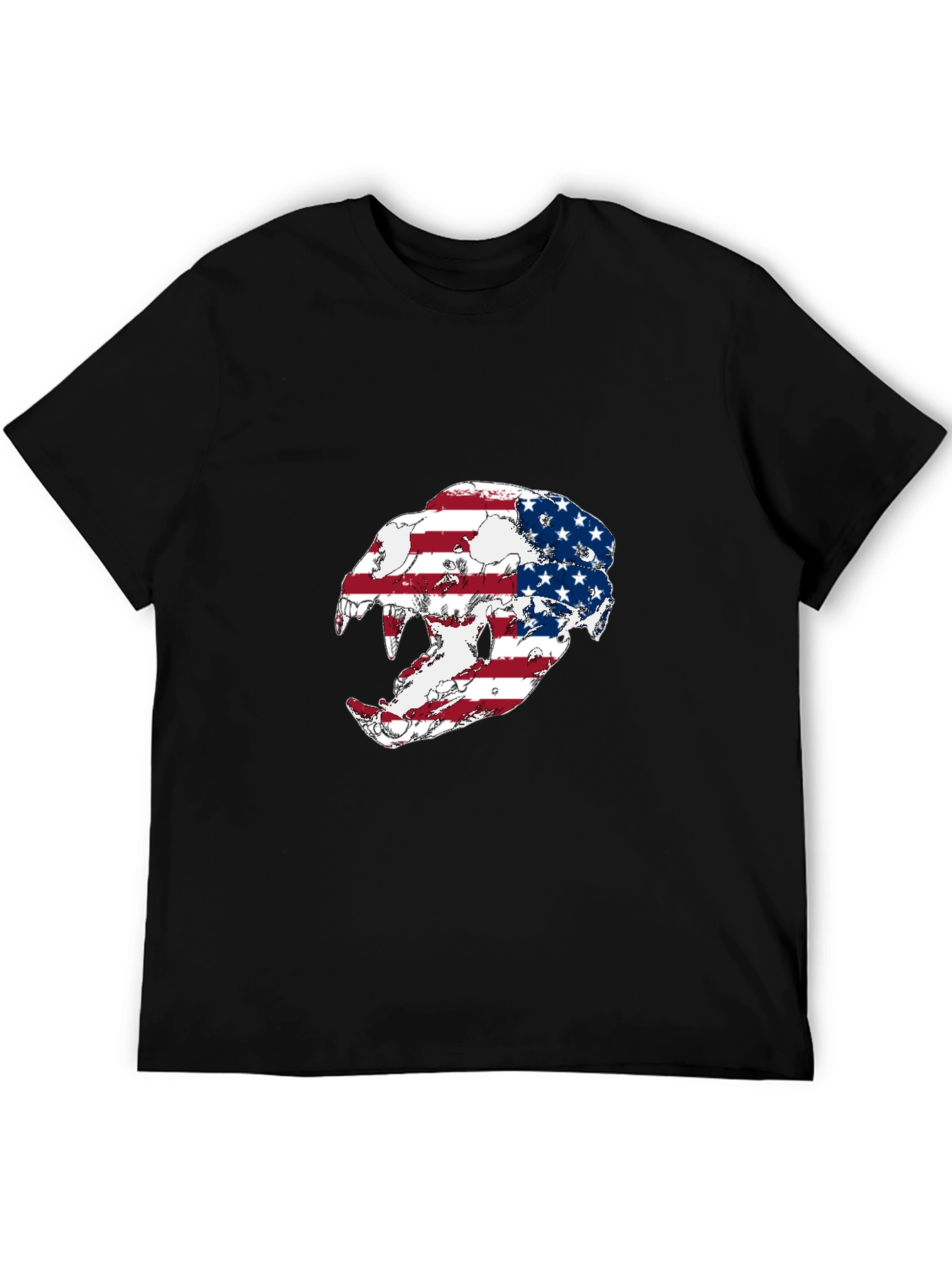 American Flag Leopard Skull Graphic Tee