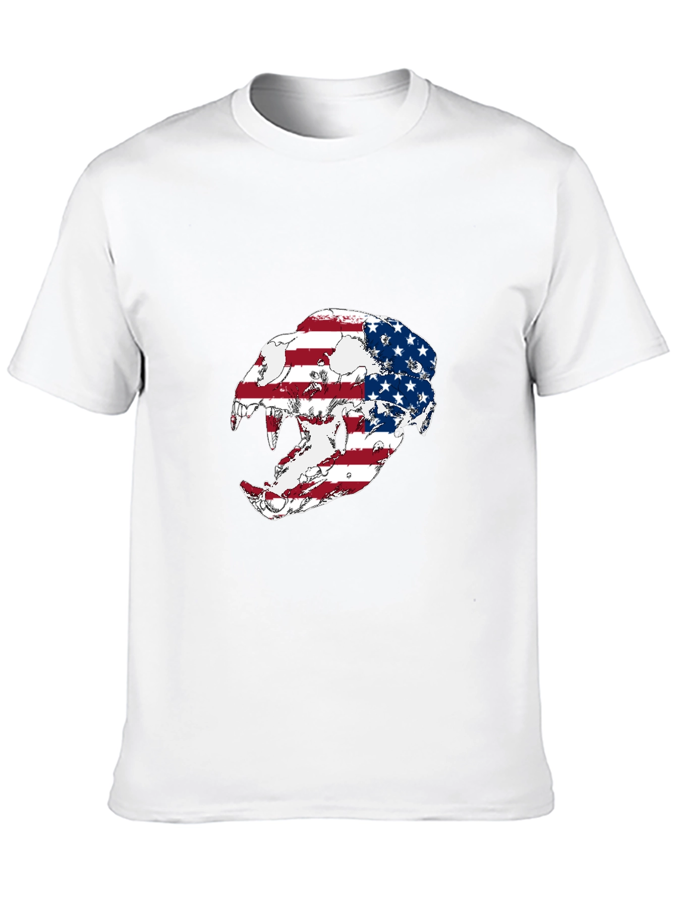 American Flag Leopard Skull Graphic Tee