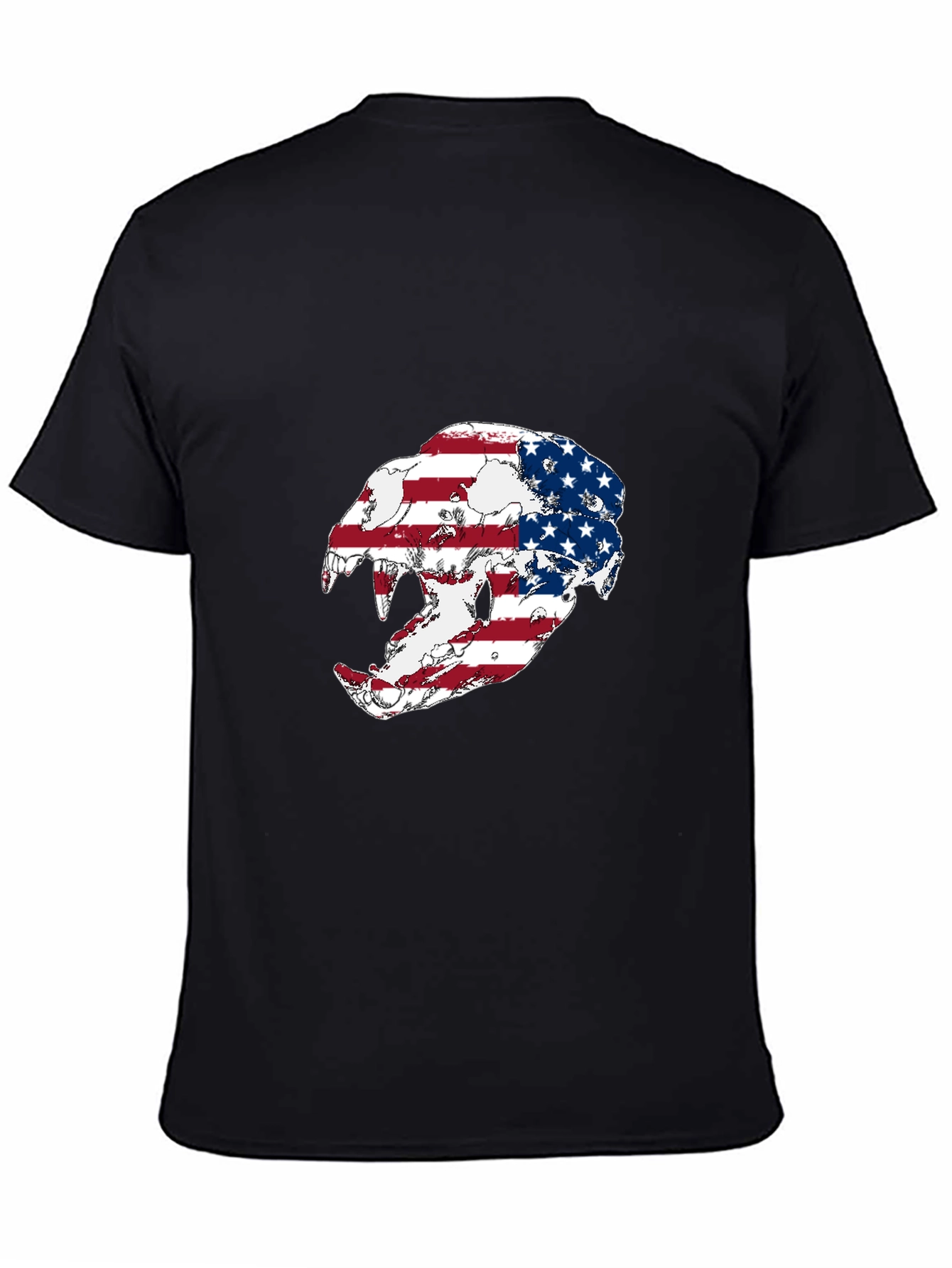 American Flag Leopard Skull Graphic Tee
