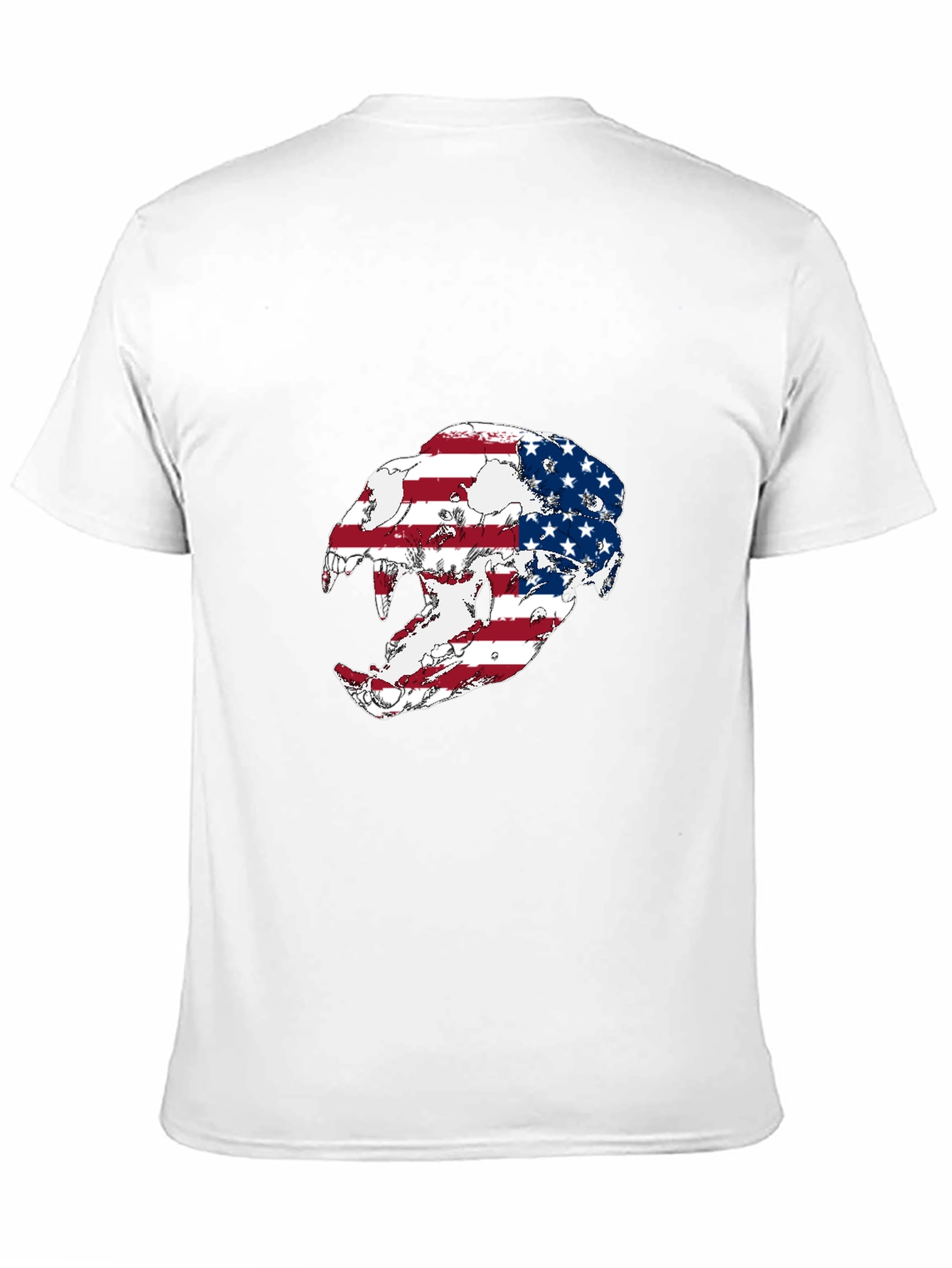 American Flag Leopard Skull Graphic Tee