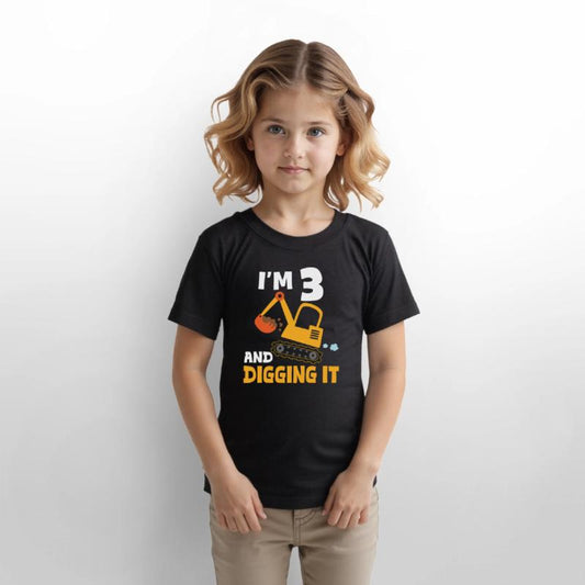 I am 3 and digging it construction truck digger