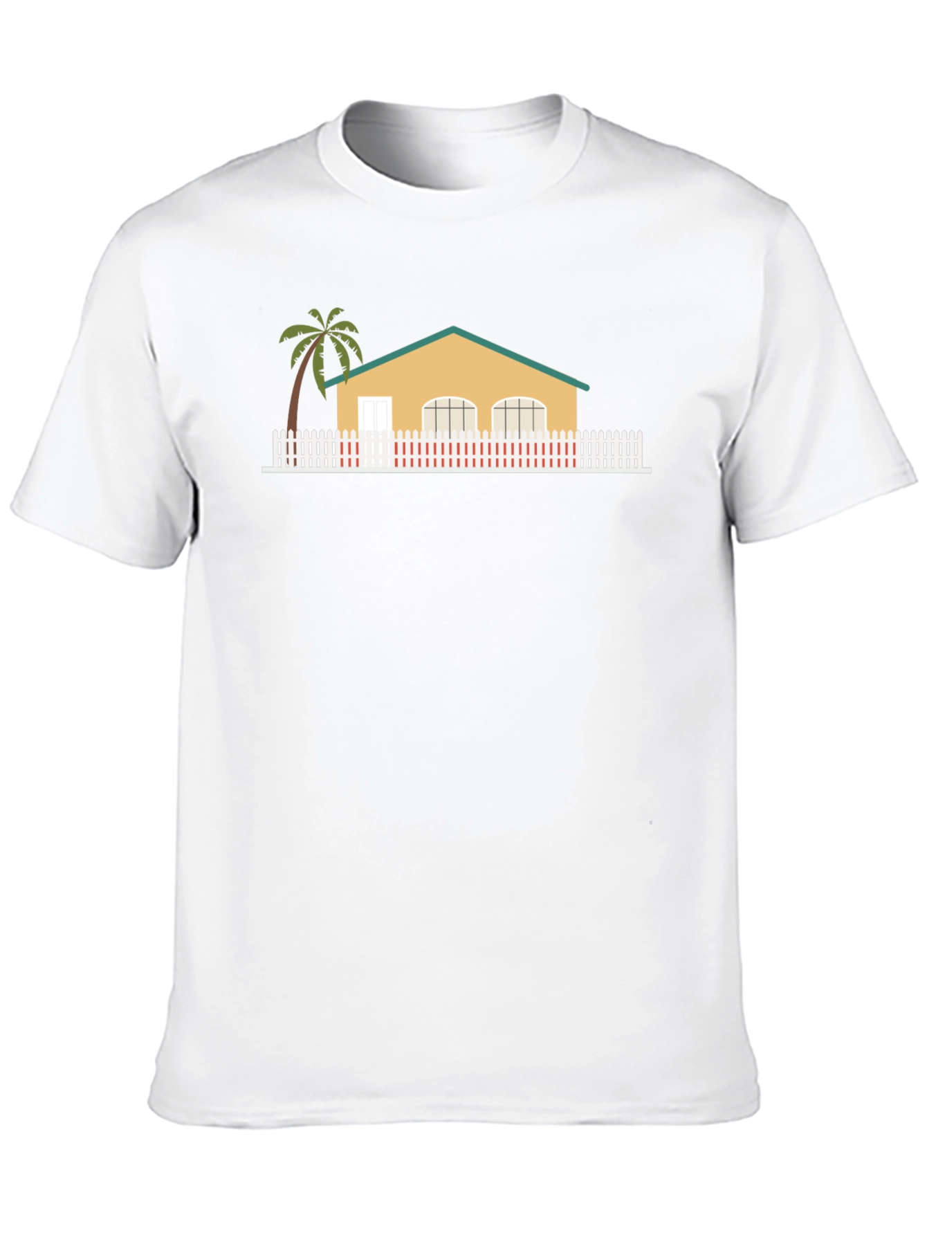 House with Palm Tree Graphic T-Shirt