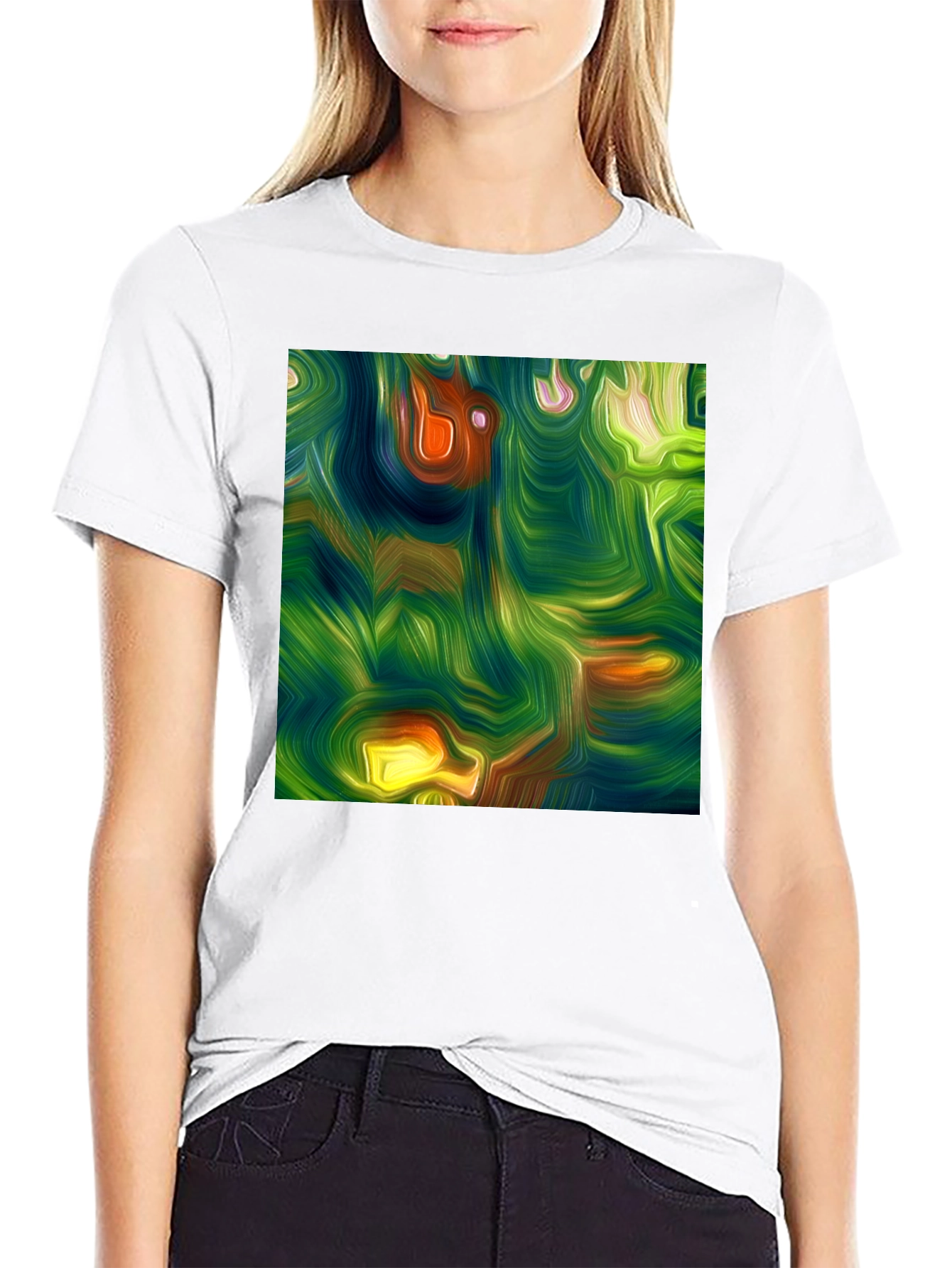 Abstract Art Print Black Tee