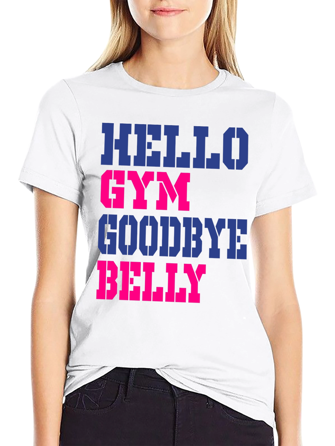 Hello Gym Goodbye Belly Mens Black T-Shirt