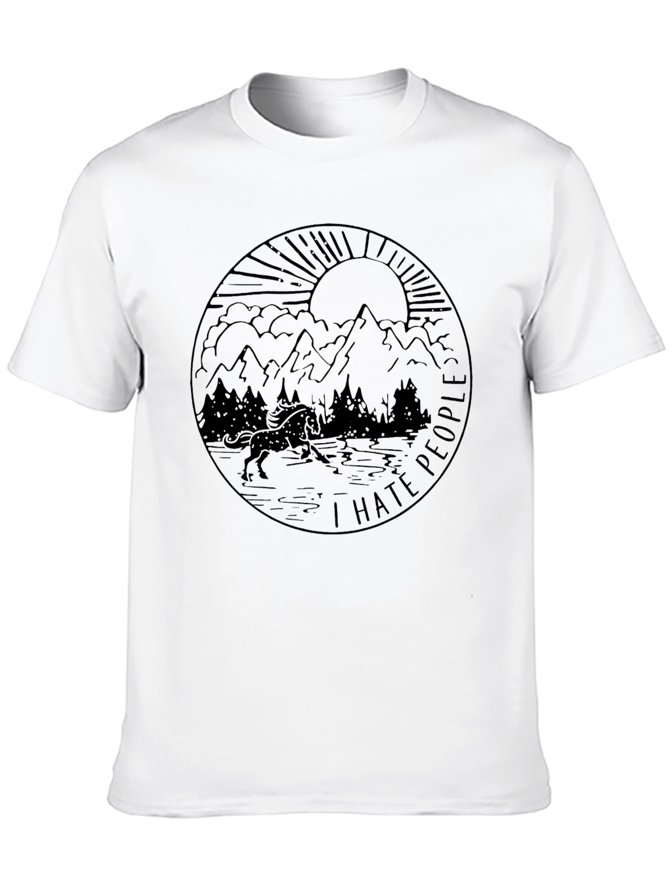 I Hate People Graphic Tee - Black