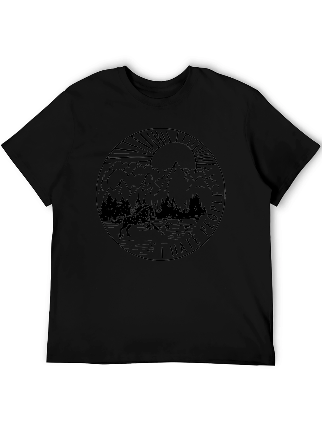 I Hate People Graphic Tee - Black