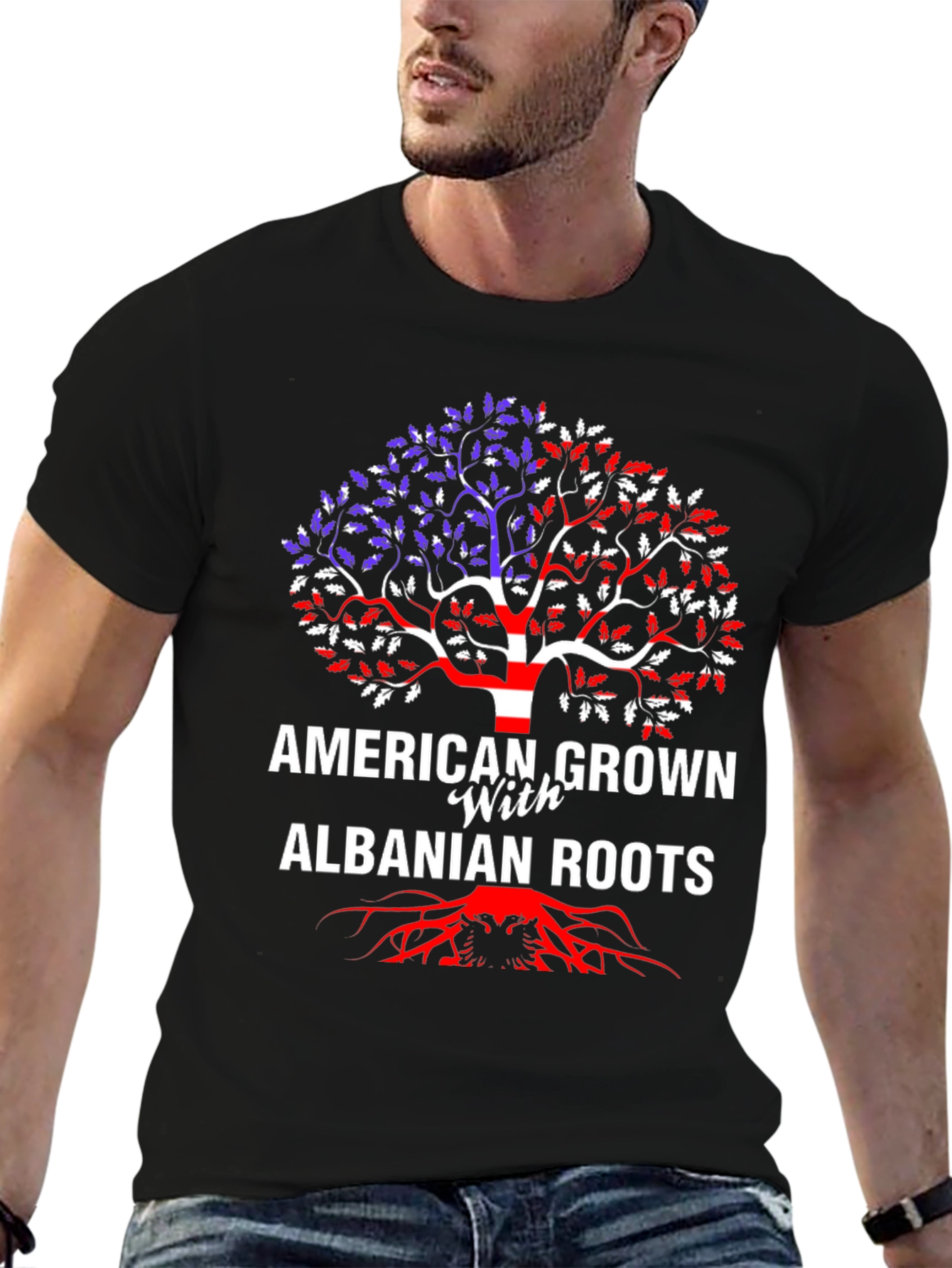 American Grown Albanian Roots T-Shirt