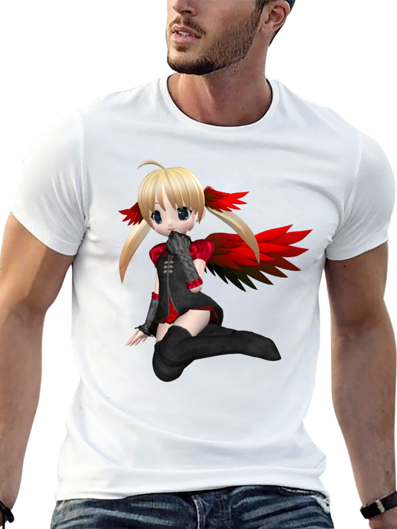 Anime Girl Graphic Black T-Shirt