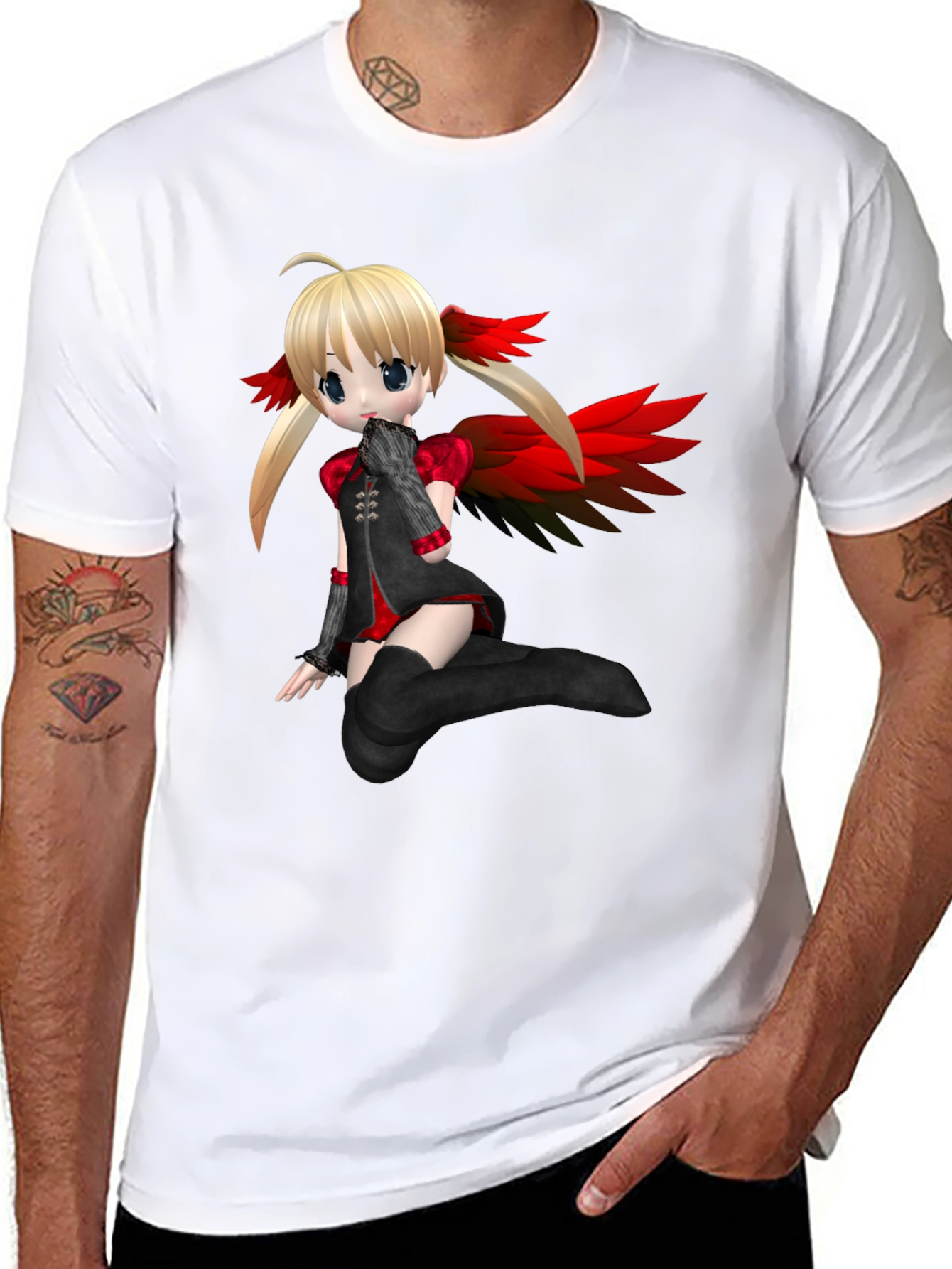 Anime Girl Graphic Black T-Shirt