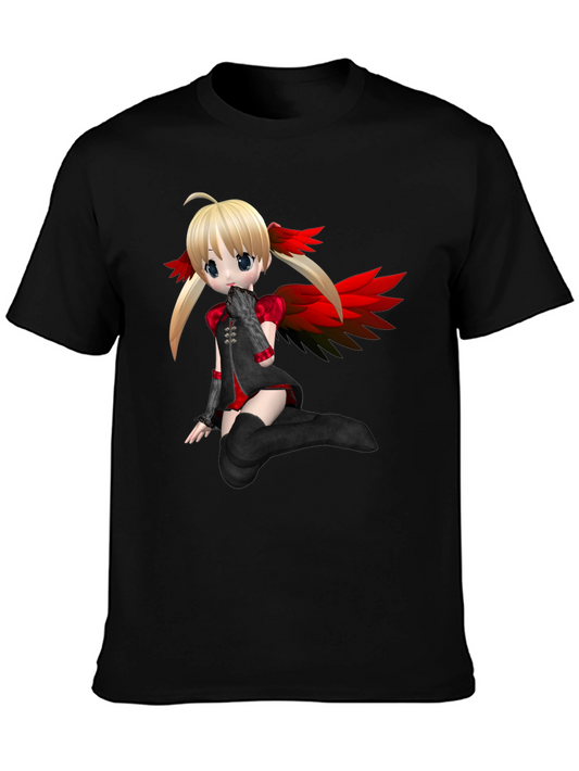 Anime Girl Graphic Black T-Shirt