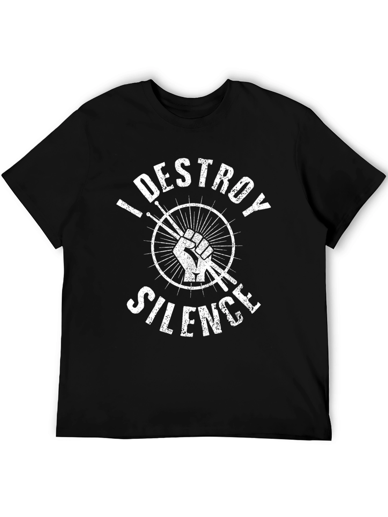 I Destroy Silence Drummer T-Shirt - Black