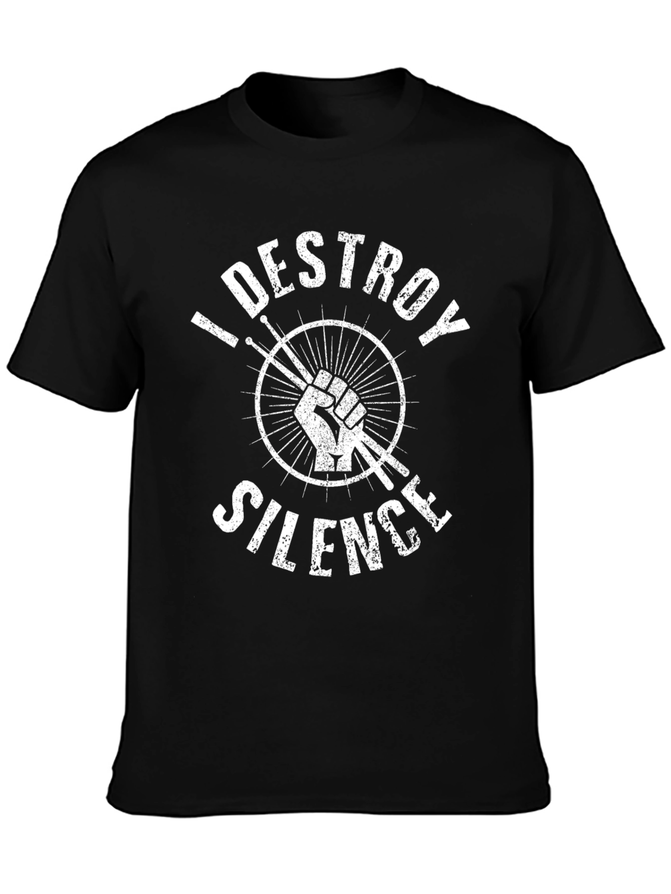 I Destroy Silence Drummer T-Shirt - Black