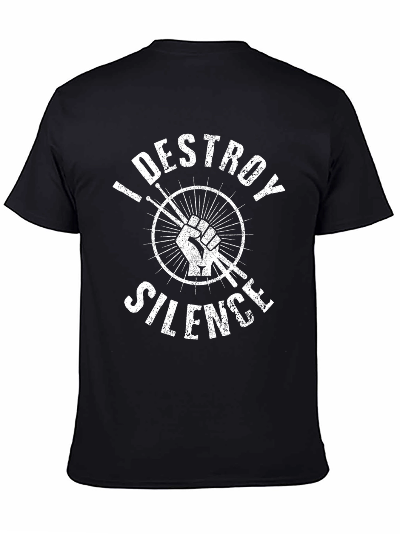 I Destroy Silence Drummer T-Shirt - Black