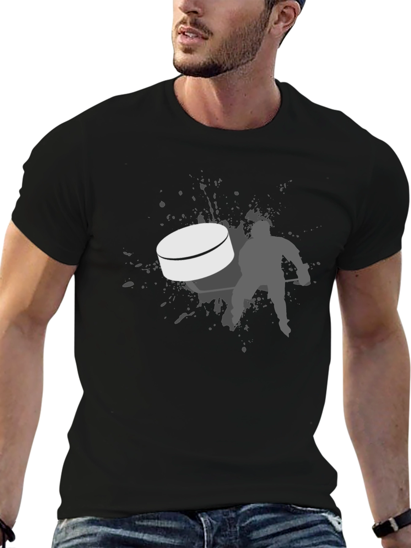 Hockey Puck T-Shirt - Black Graphic Tee
