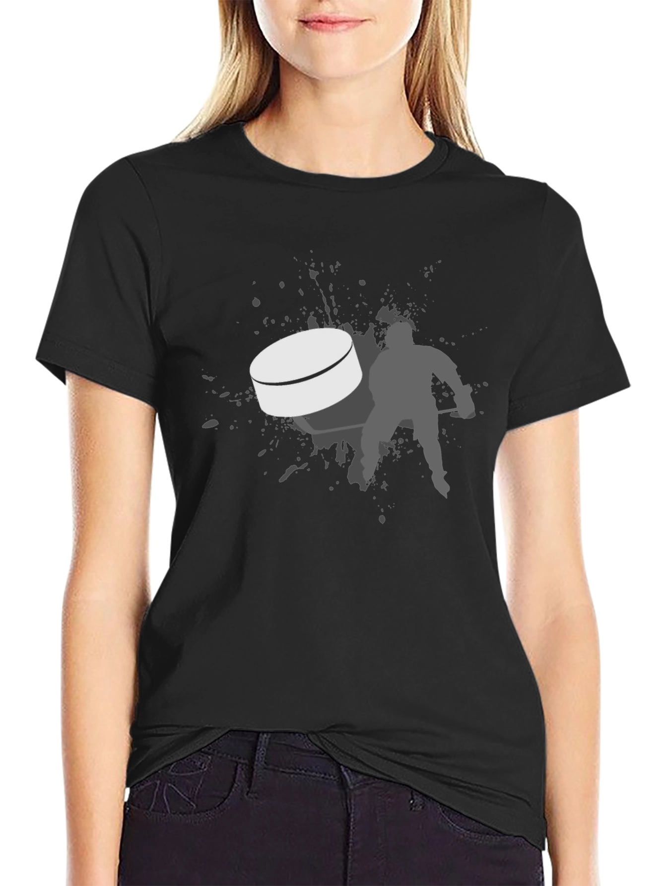 Hockey Puck T-Shirt - Black Graphic Tee