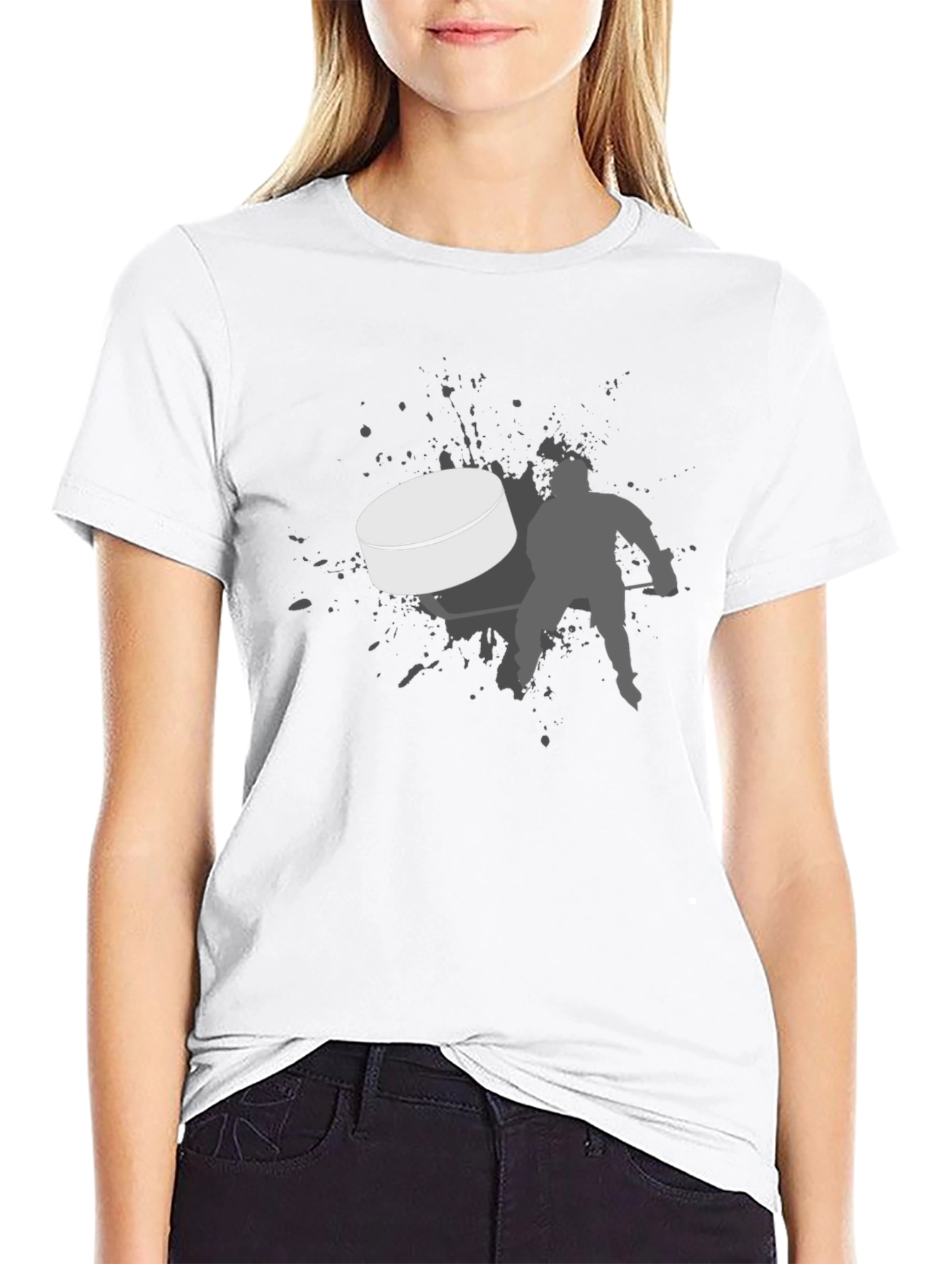 Hockey Puck T-Shirt - Black Graphic Tee