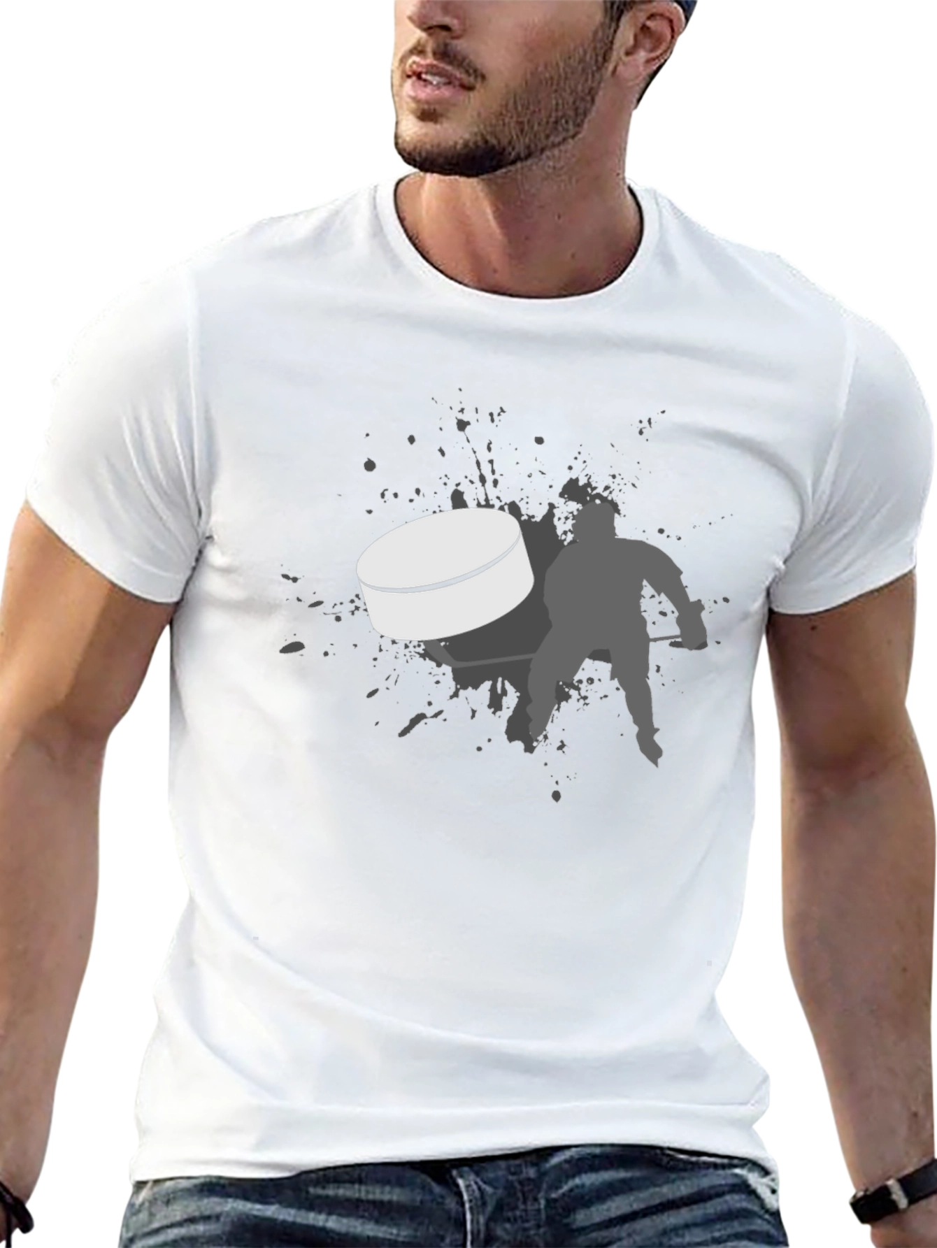 Hockey Puck T-Shirt - Black Graphic Tee
