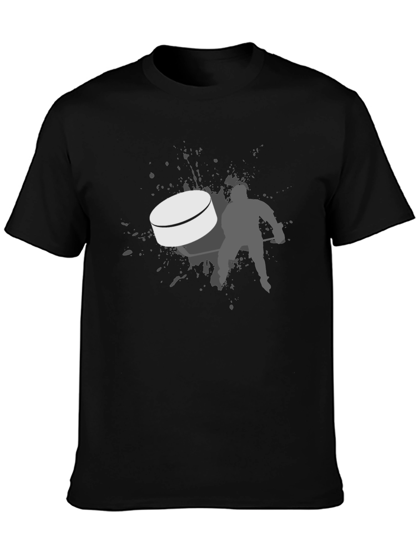 Hockey Puck T-Shirt - Black Graphic Tee