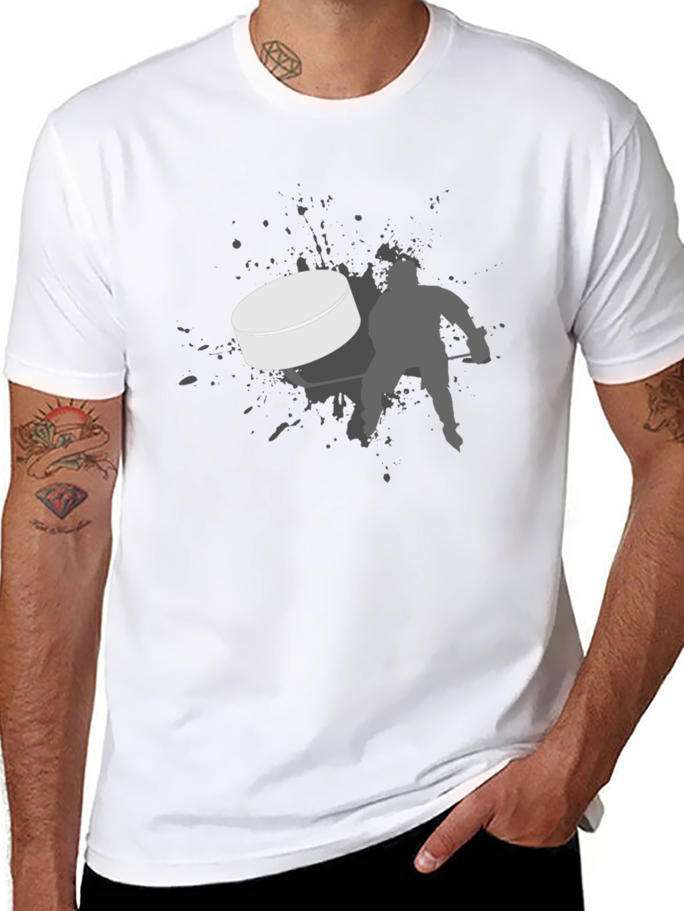 Hockey Puck T-Shirt - Black Graphic Tee