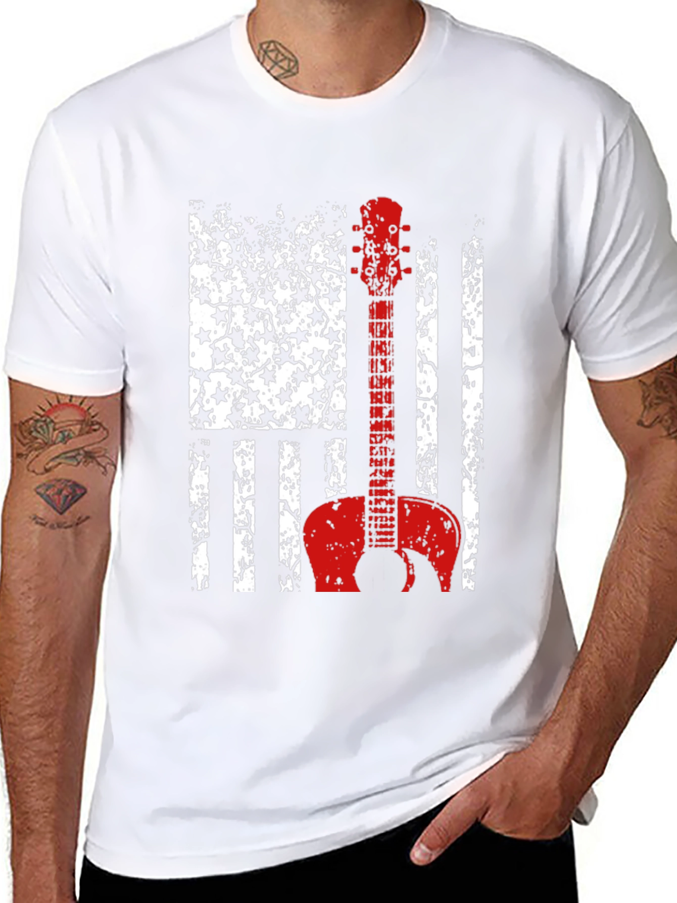 American Flag Guitar T-Shirt