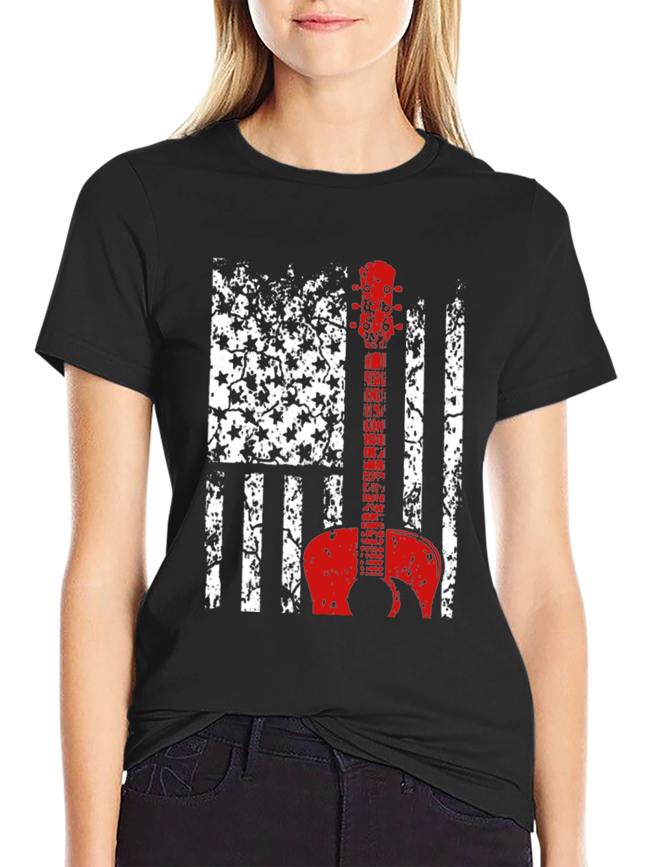 American Flag Guitar T-Shirt
