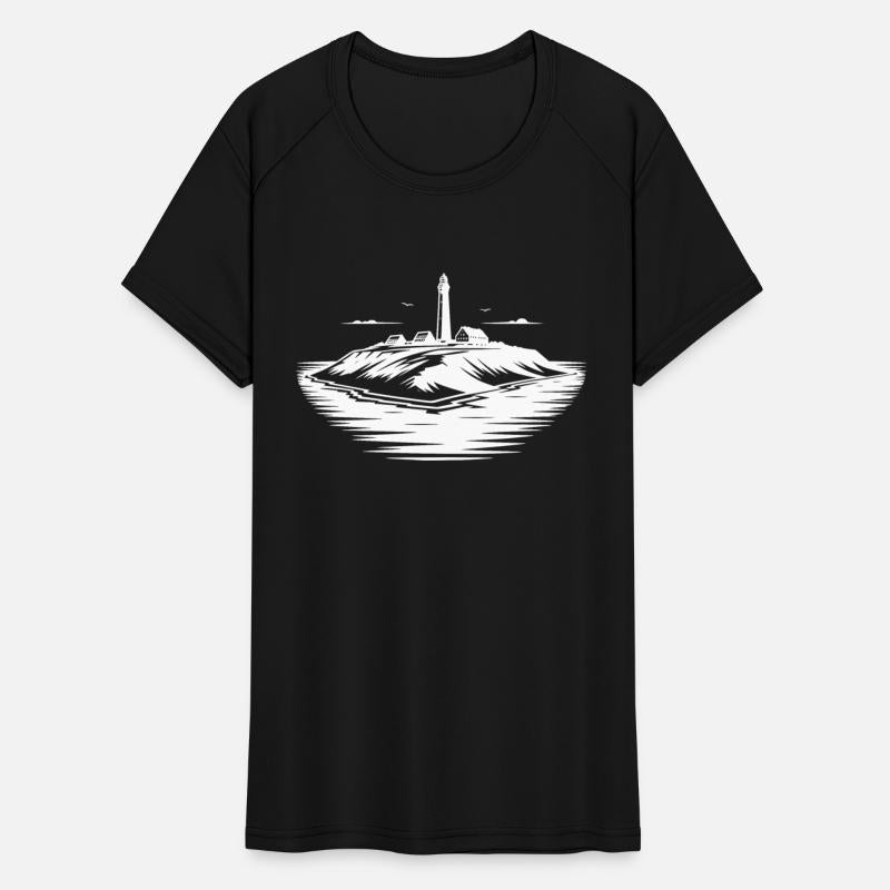 Island With Lighthouse On The Coast