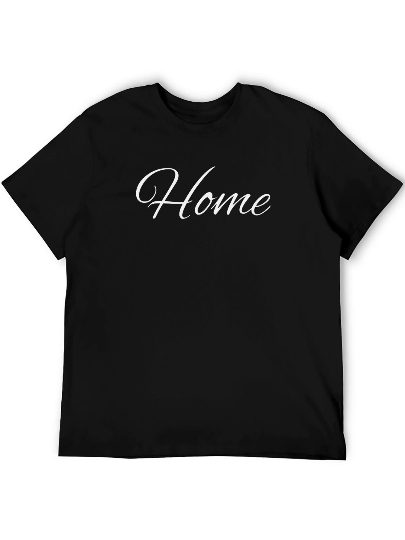 Home Script Black Cotton T-Shirt
