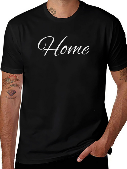 Home Script Black Cotton T-Shirt