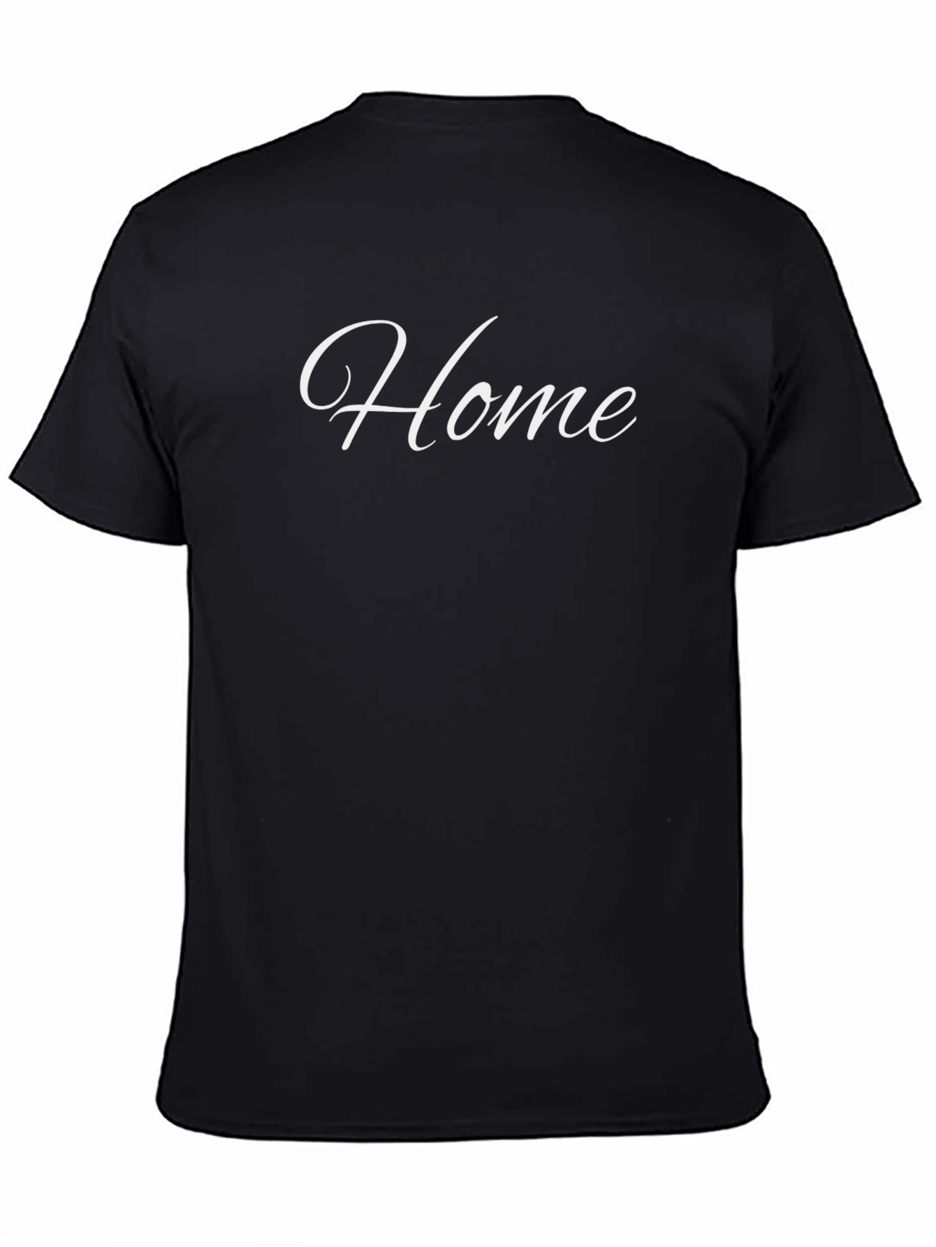 Home Script Black Cotton T-Shirt