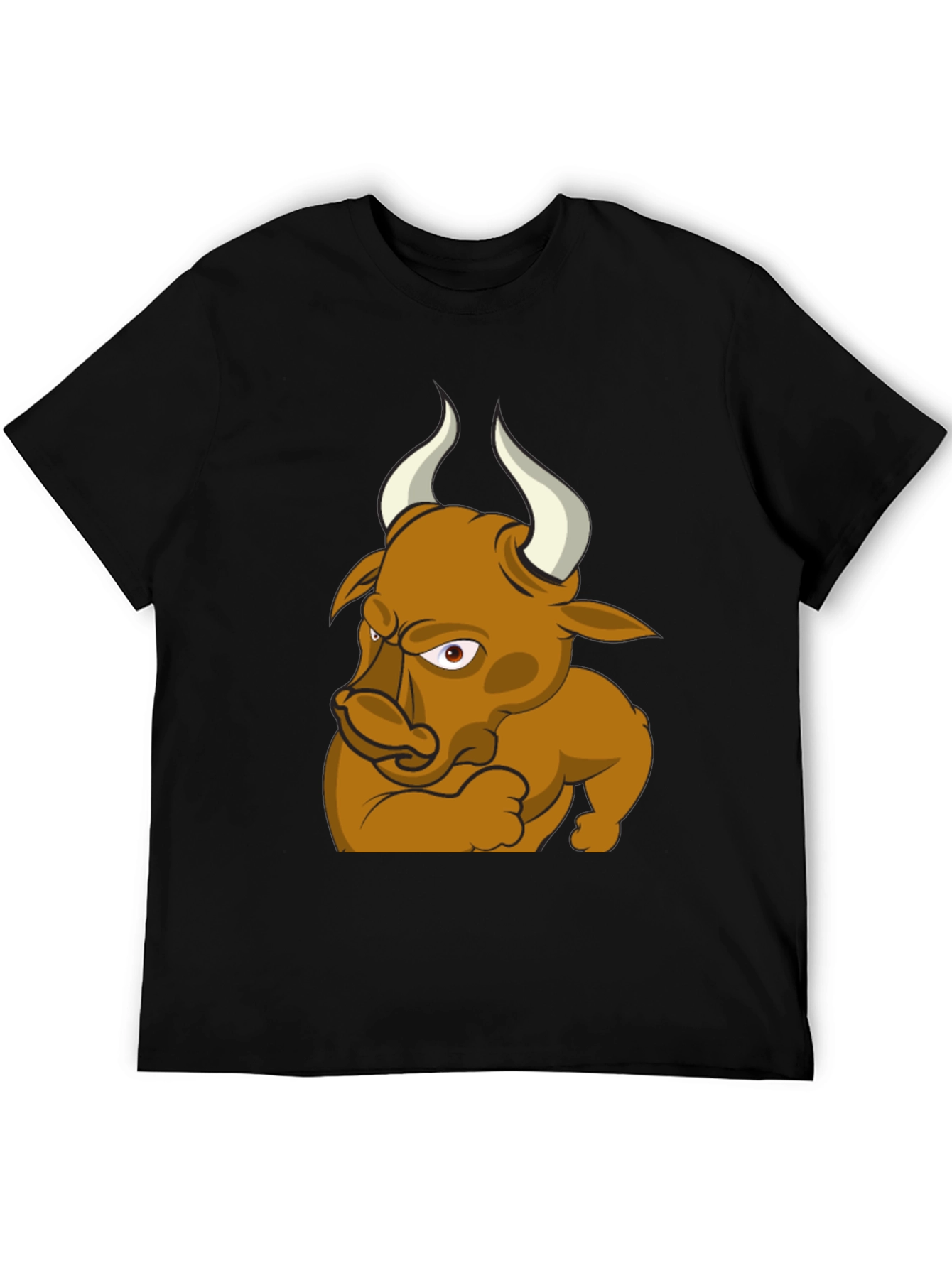 Angry Bull Cartoon Graphic T-Shirt