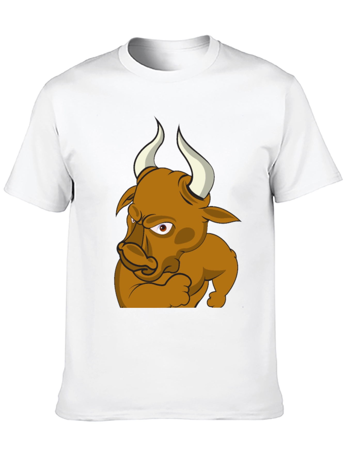 Angry Bull Cartoon Graphic T-Shirt