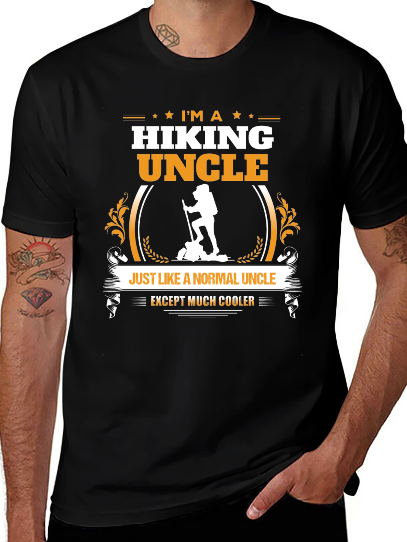 Hiking Uncle Graphic T-Shirt - Cool Hiker Design