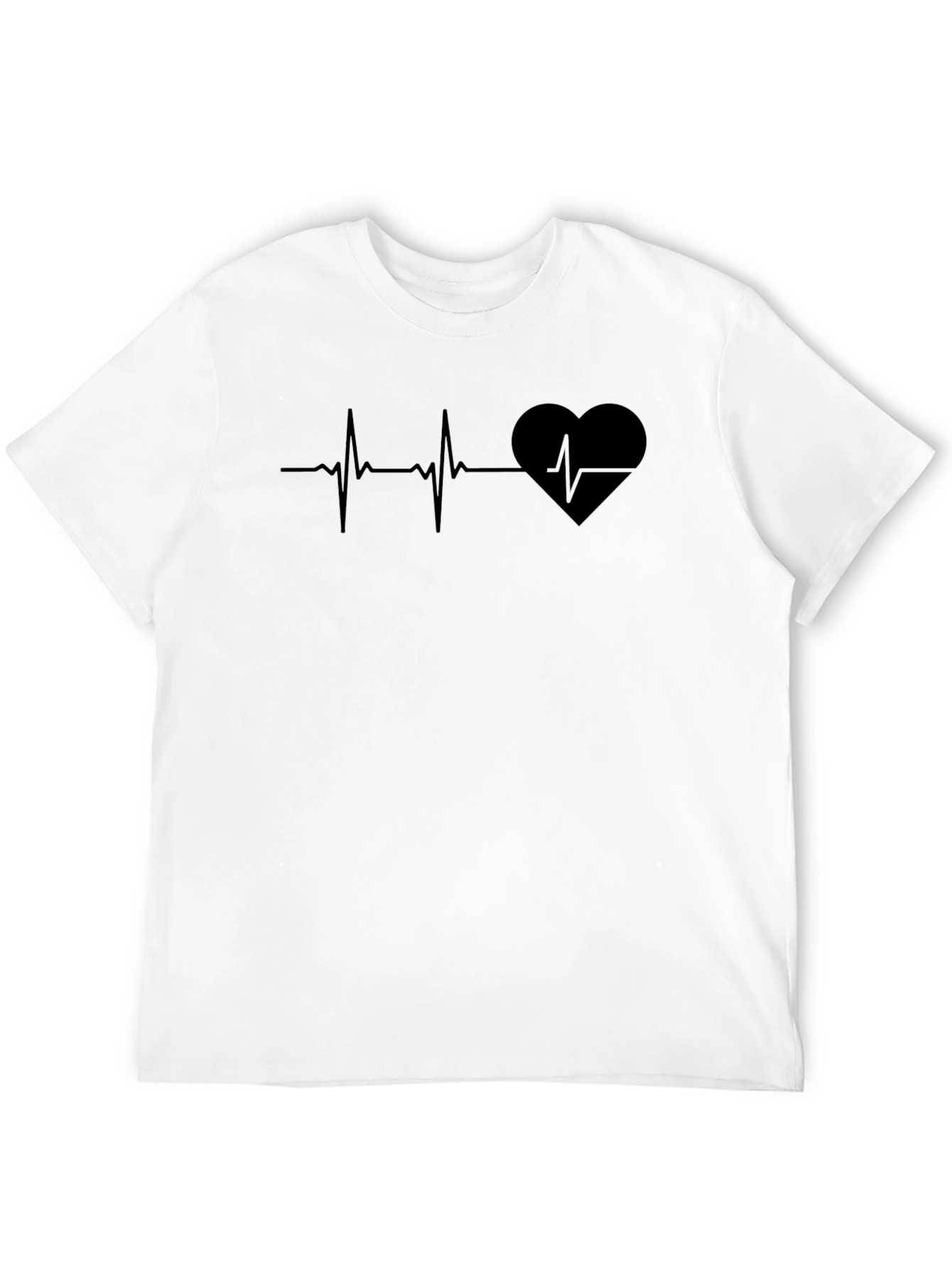 Heartbeat Heart Graphic T-Shirt - Black