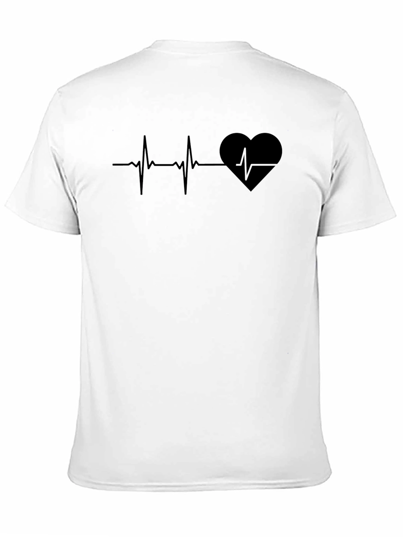 Heartbeat Heart Graphic T-Shirt - Black
