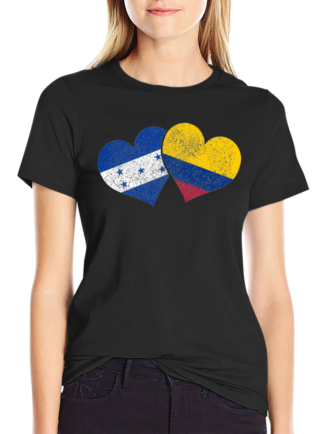 Honduras Colombia Flag Heart T-Shirt