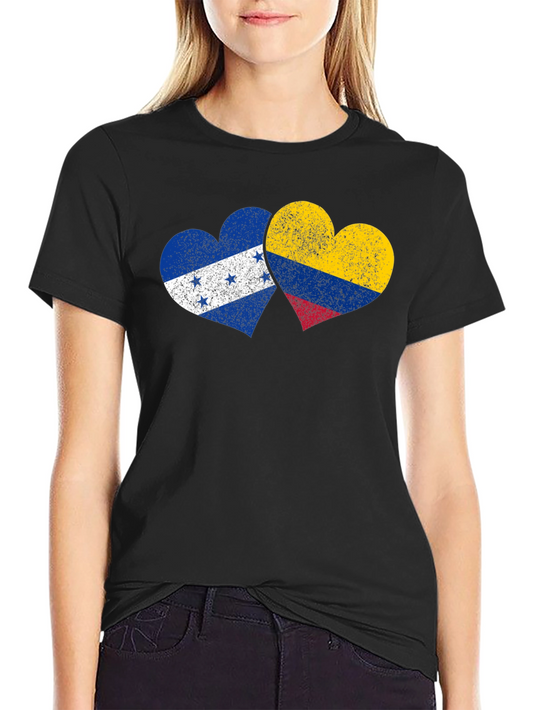 Honduras Colombia Flag Heart T-Shirt