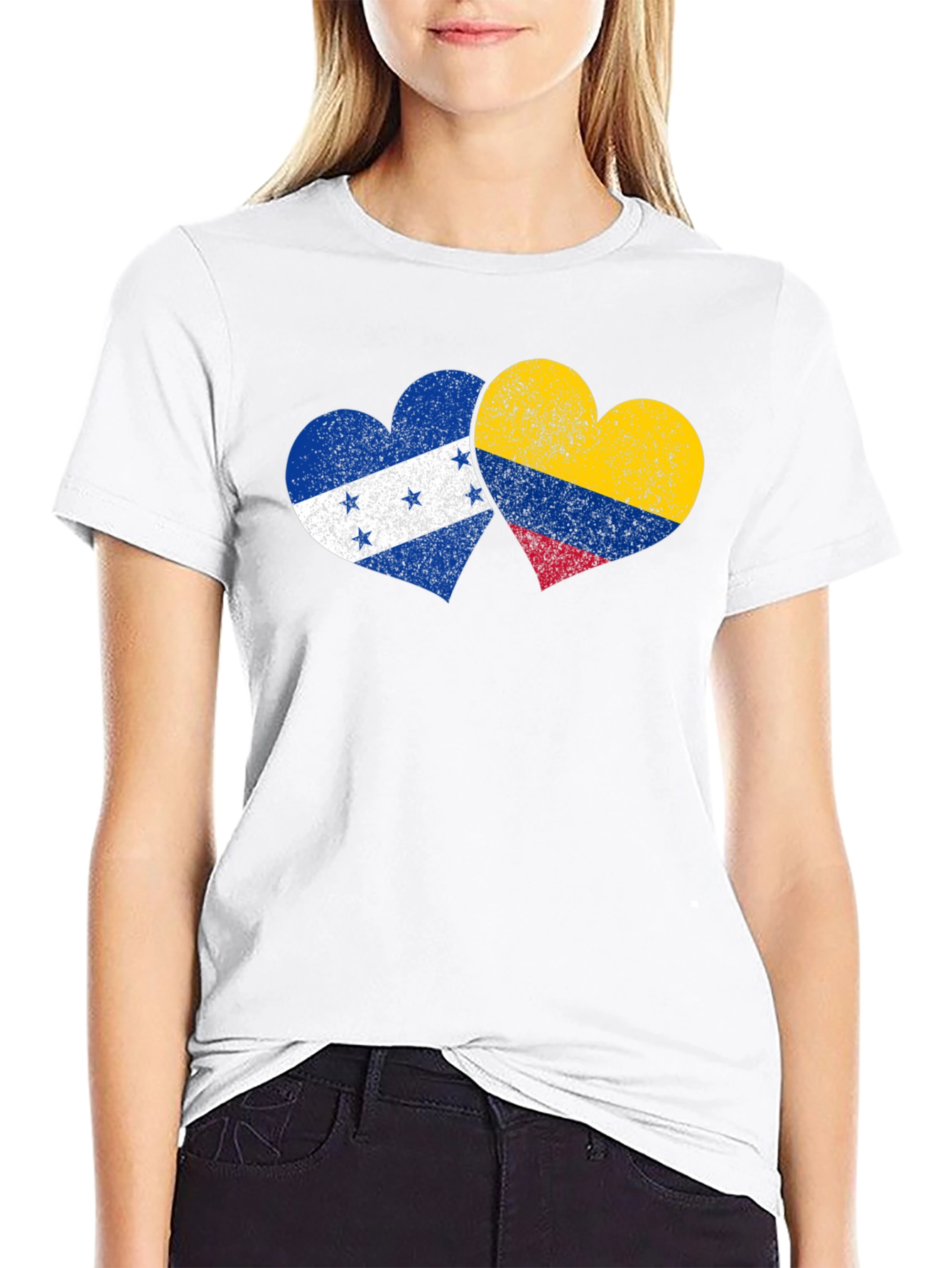 Honduras Colombia Flag Heart T-Shirt