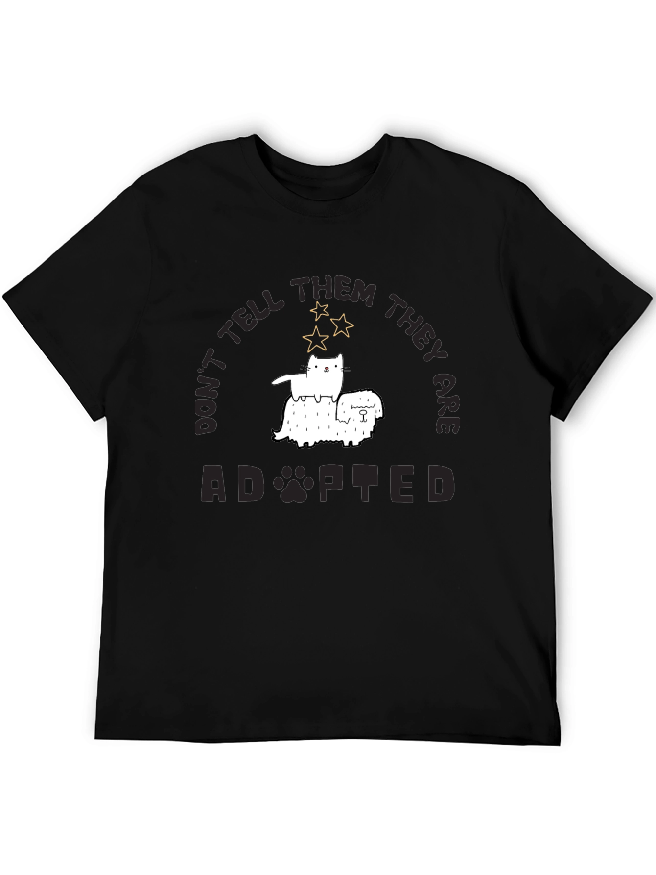 Adopted Pets Black Graphic Tee