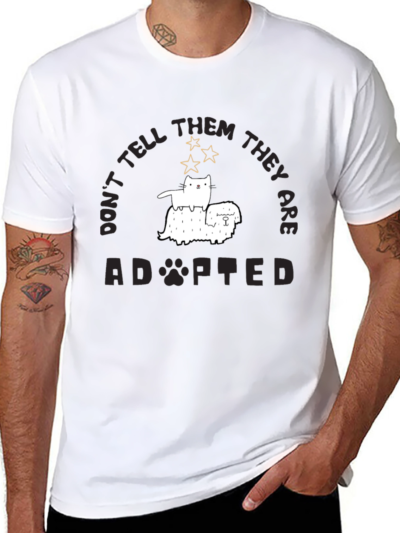 Adopted Pets Black Graphic Tee
