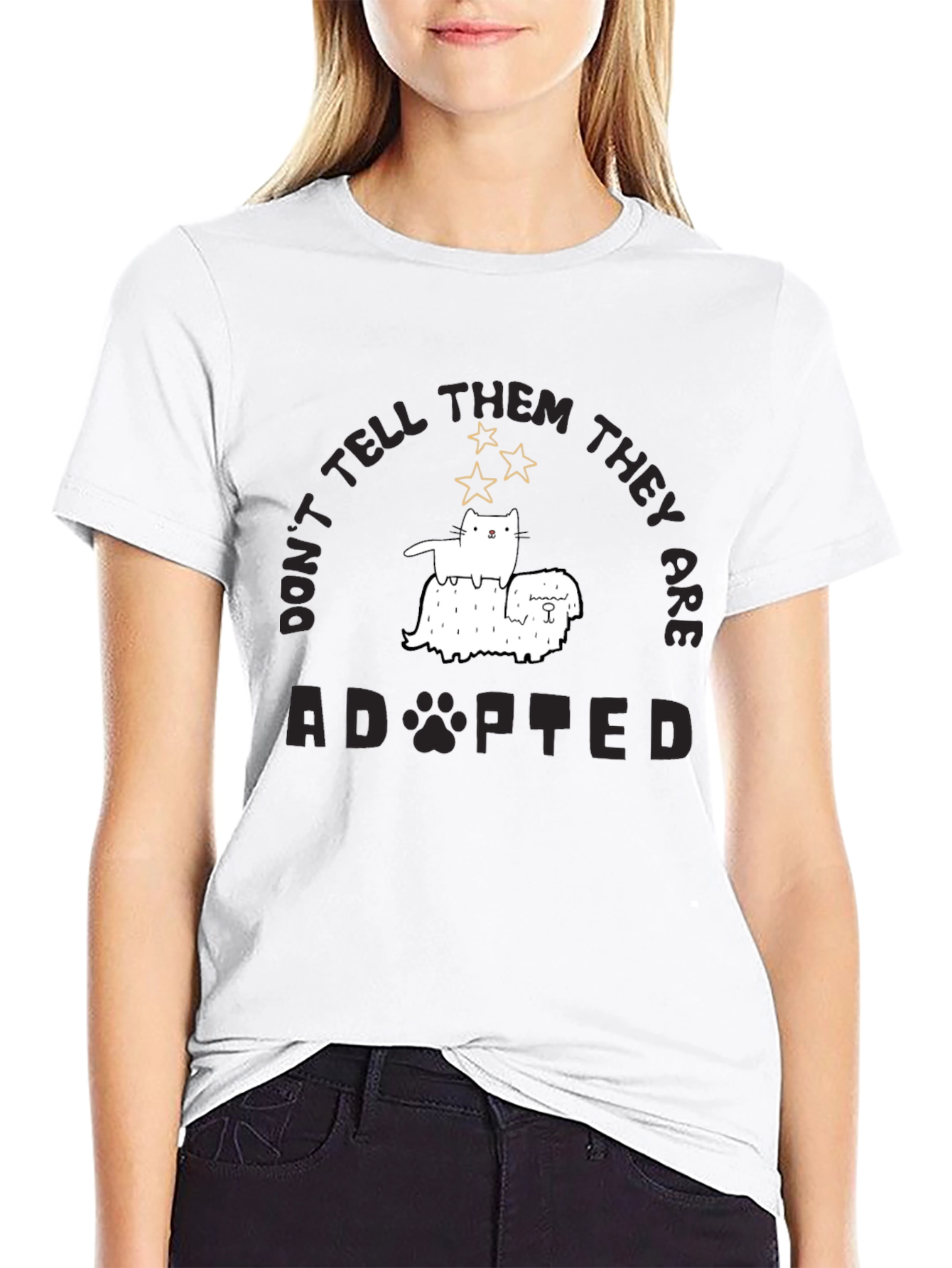 Adopted Pets Black Graphic Tee