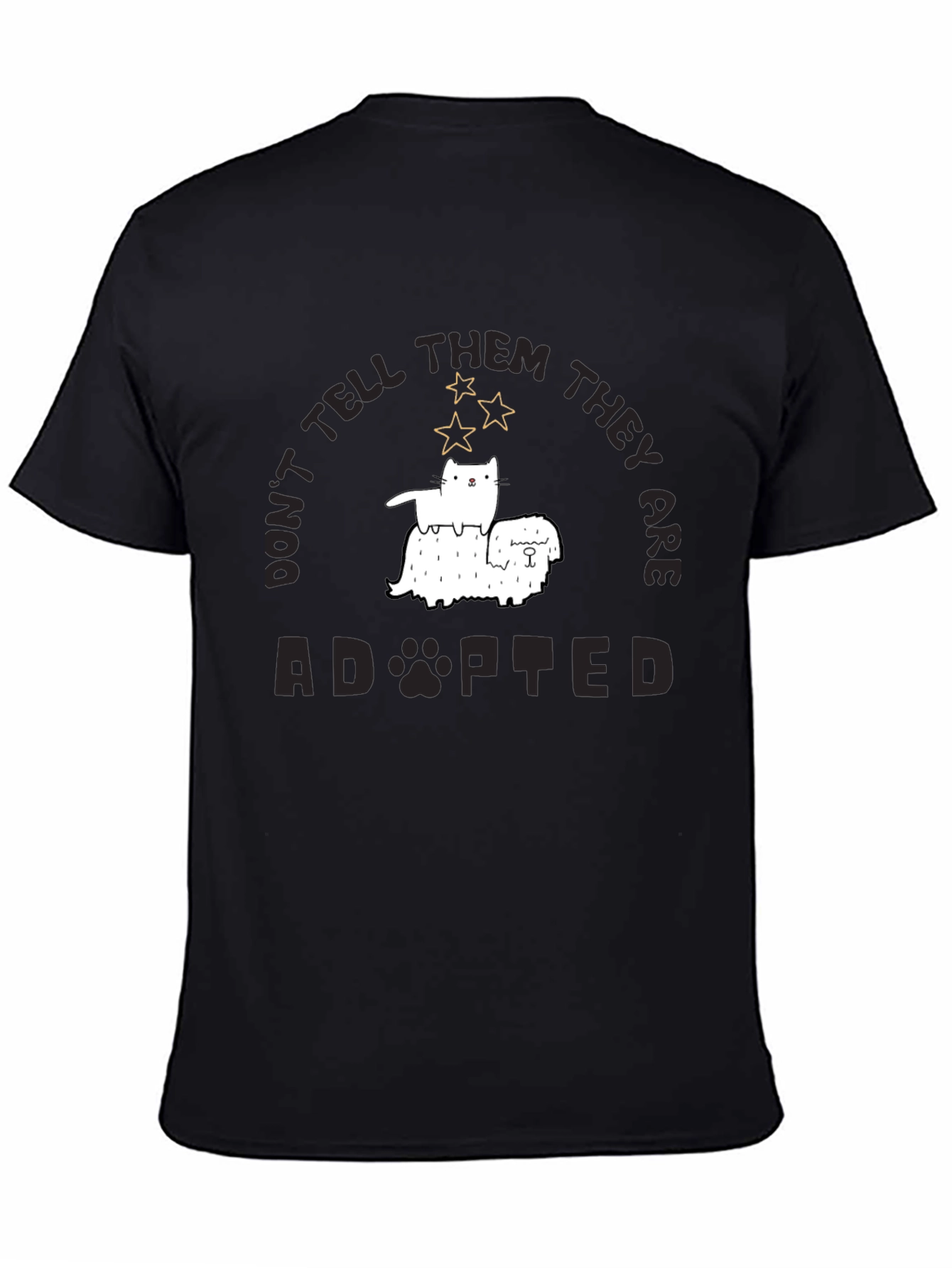 Adopted Pets Black Graphic Tee