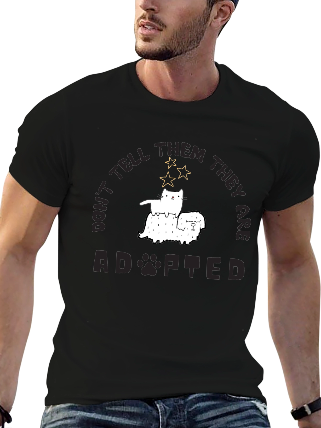 Adopted Pets Black Graphic Tee