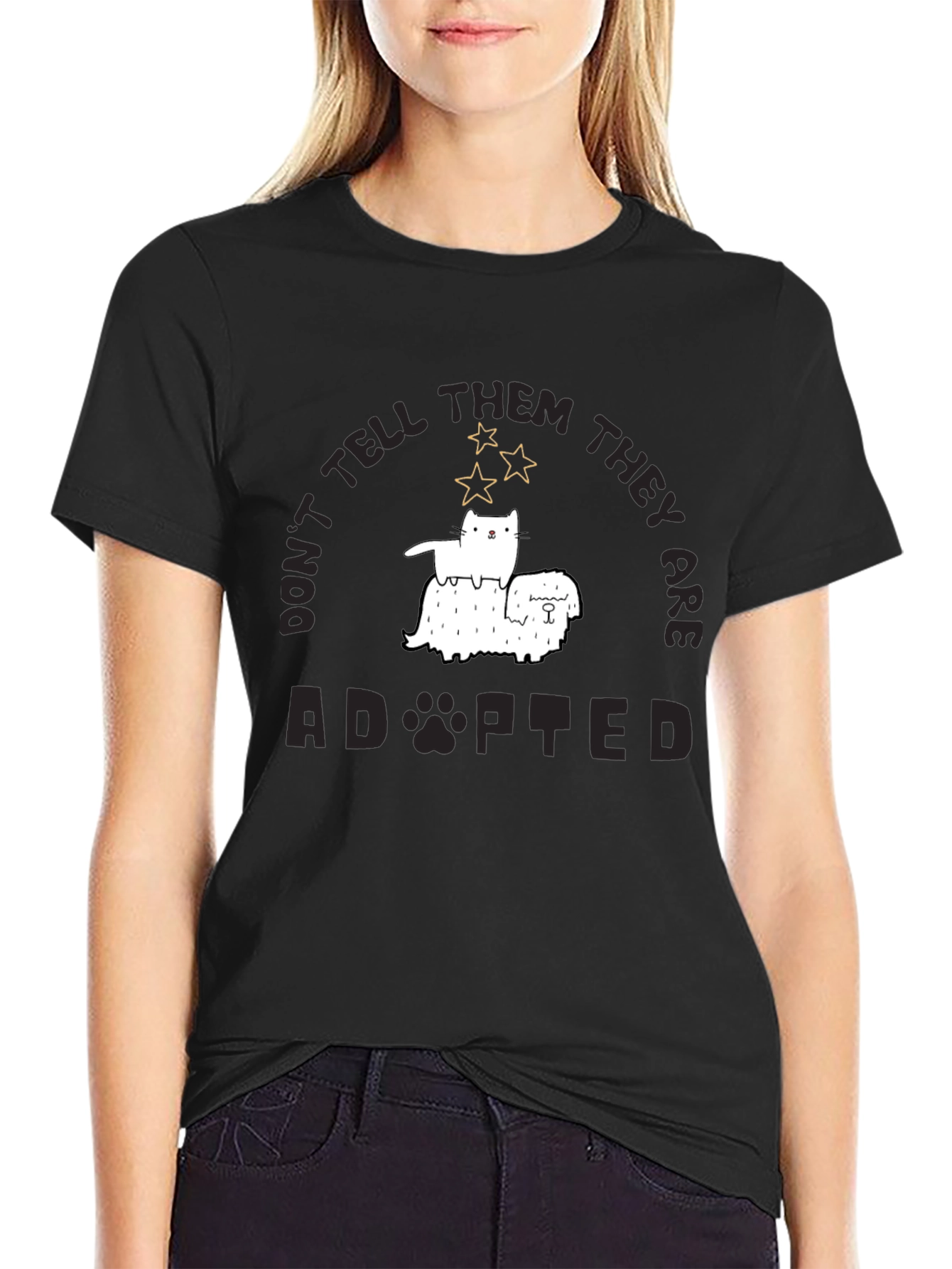Adopted Pets Black Graphic Tee